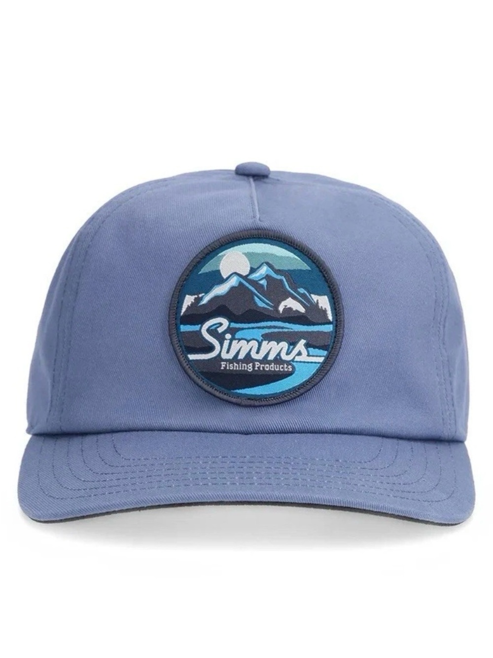 SIMMS Men's Double Haul Cap Neptune Blue Mid Crown Snapback Fishing Hat NWT